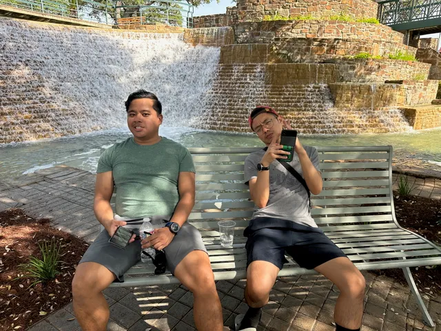 Mark sitting on The Waterfall Bench