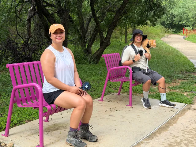 Mark sitting on The Pink Twins