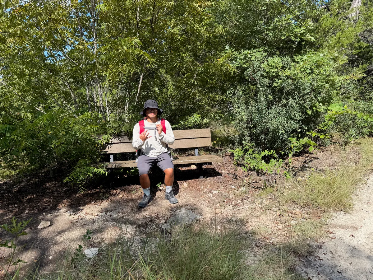 Mark sitting on Dappled Light